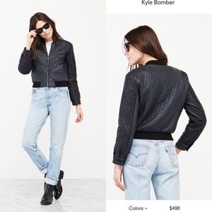 Reformation Kyle Leather Bomber Jacket